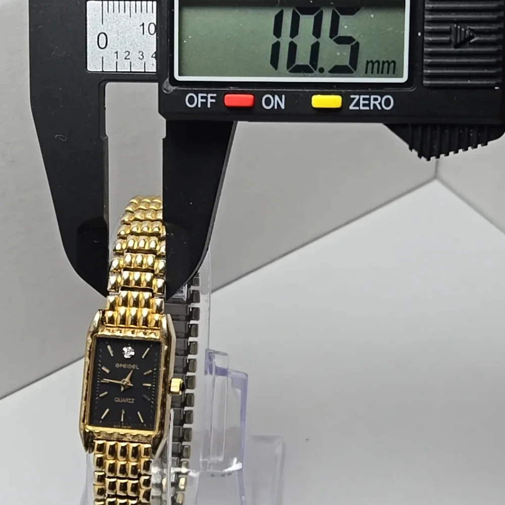 Vintage Womens Speidel Diamond Quartz Watch Stretch Bracelet New Battery Dainty - Picture 5 of 8